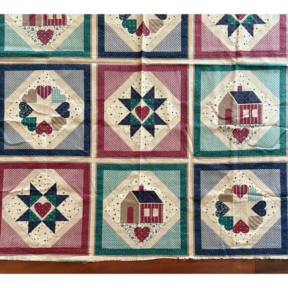 Vtg 90s Americana Cheater Quilt Block Sampler Marti Michell 1739 Country Calico - Picture 4 of 4